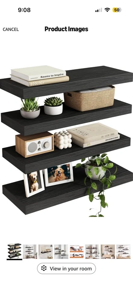 Black Floating Shelves for Wall - photo 2
