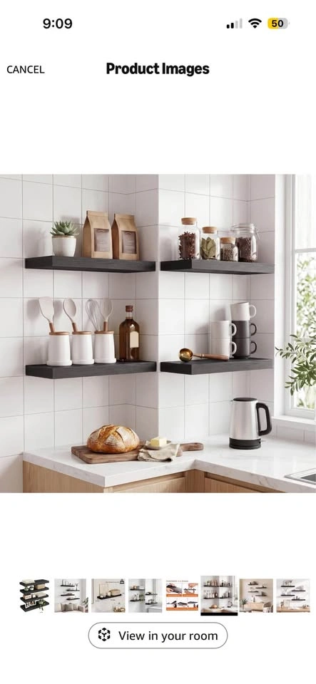 Black Floating Shelves for Wall - photo 3