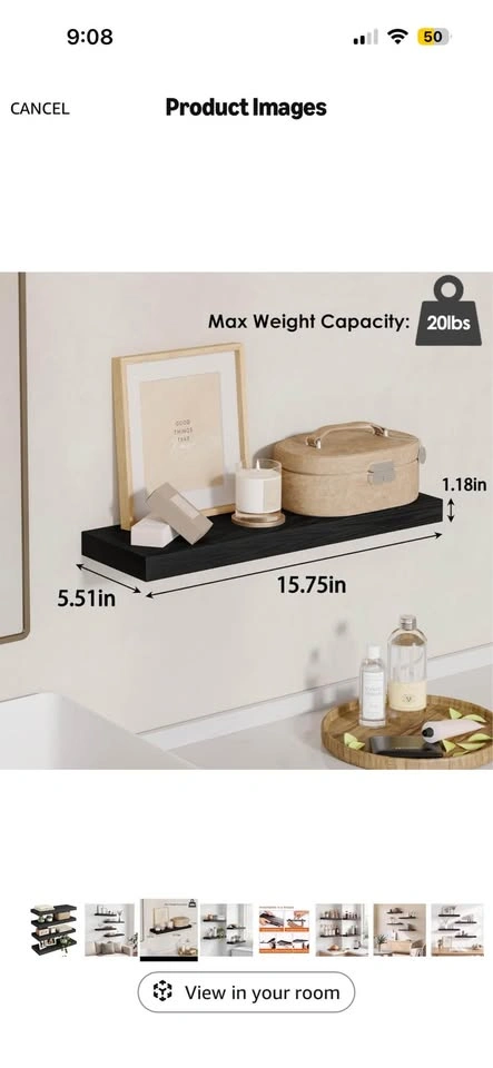 Black Floating Shelves for Wall - photo 5