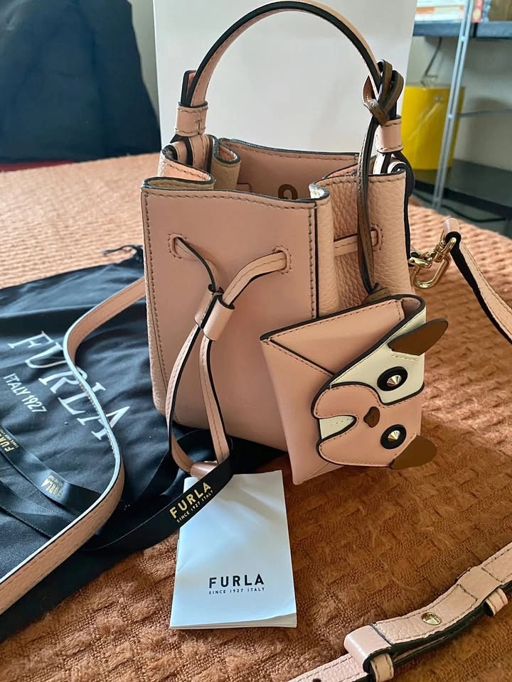 Brand New Furla Blush Pink Bag & Rare Limited Card Holder