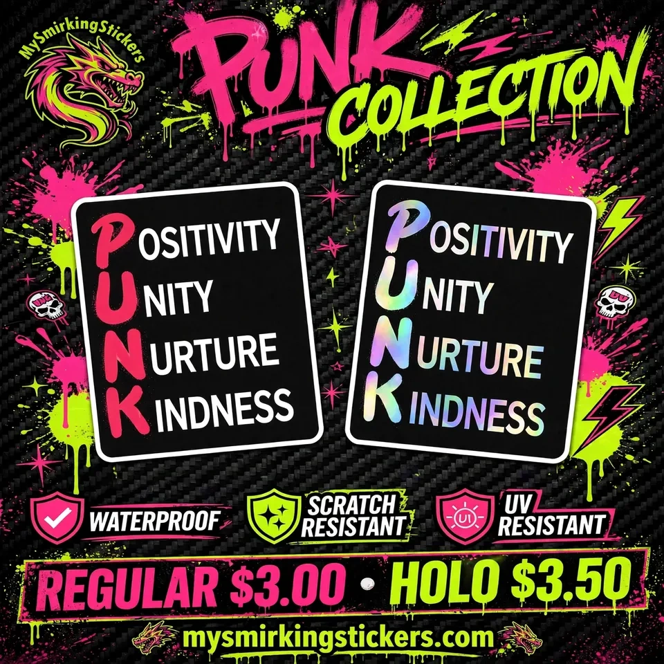 PUNK Shirt + 4" Decal Combo - Positivity Unity Nurture Kindness - photo 2