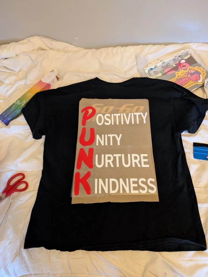 PUNK Shirt + 4" Decal Combo - Positivity Unity Nurture Kindness - photo 5