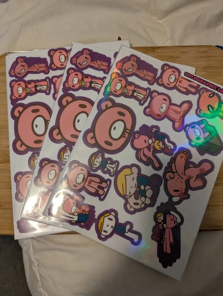 Gloomy Bear Vinyl Decal Sheet - 13 Pink Bear Stickers Pack - photo 2