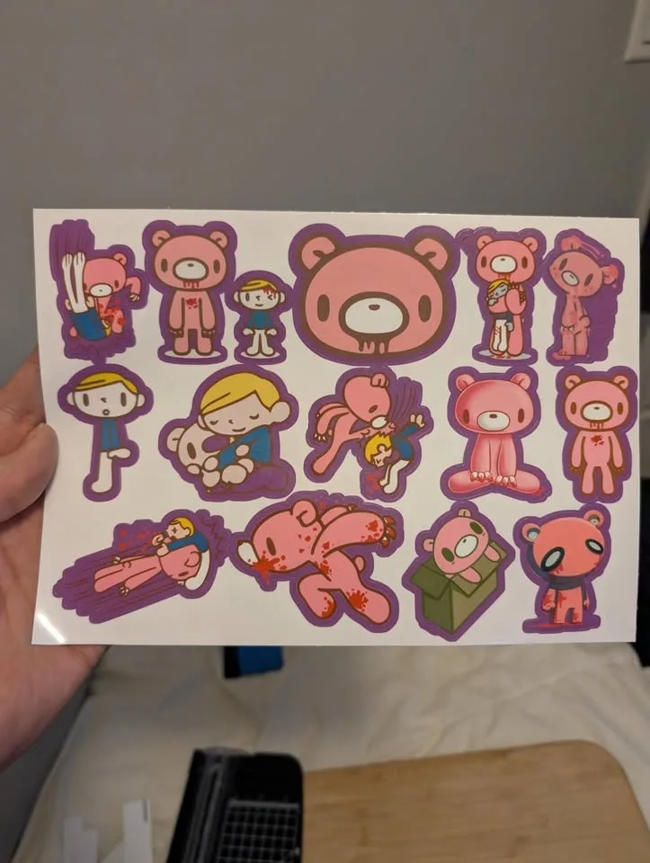Gloomy Bear Vinyl Decal Sheet - 13 Pink Bear Stickers Pack - photo 3