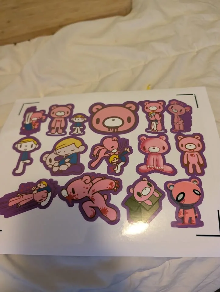Gloomy Bear Vinyl Decal Sheet - 13 Pink Bear Stickers Pack - photo 4