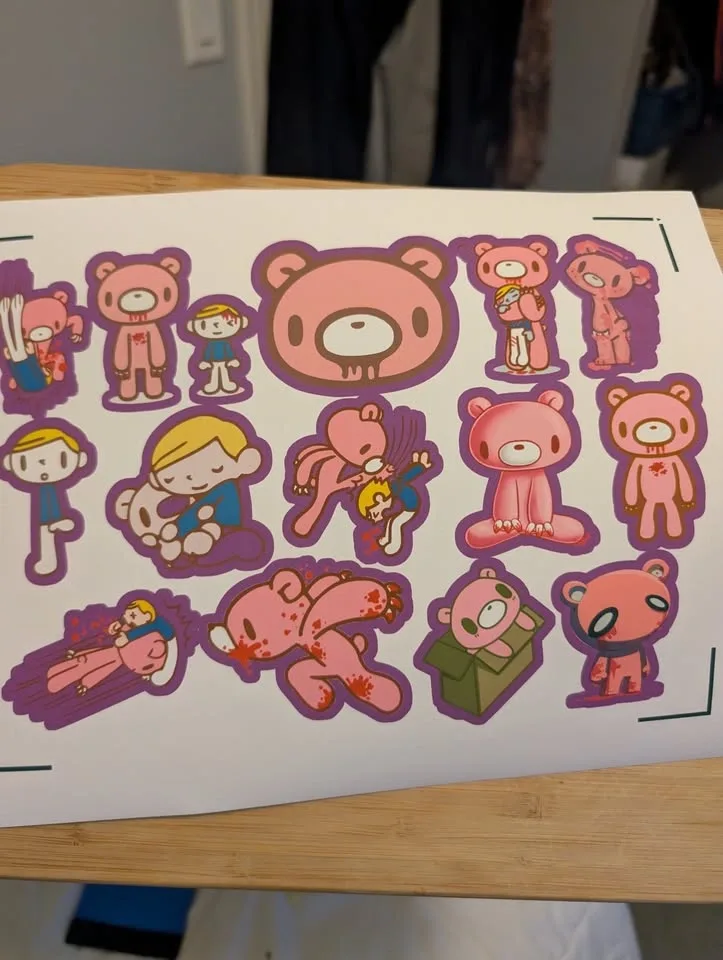 Gloomy Bear Vinyl Decal Sheet - 13 Pink Bear Stickers Pack - photo 5