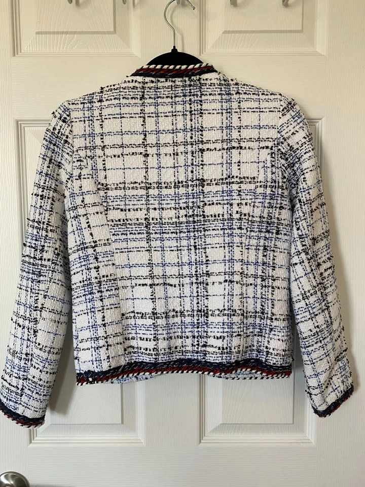 Zara Tweed Collarless Blazer – Size XS - photo 4