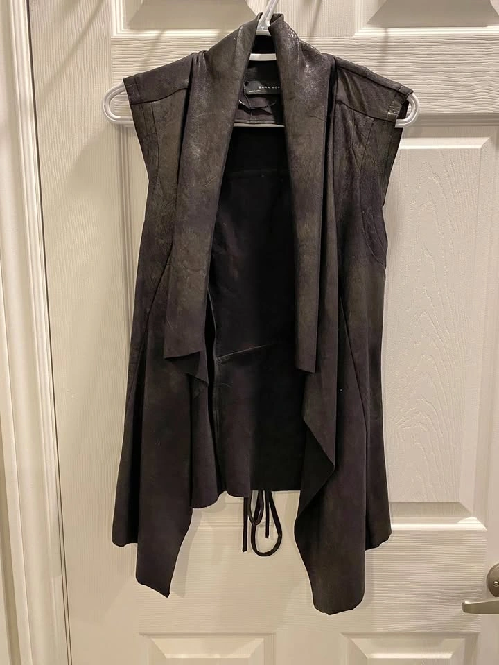 Zara Faux Suede Open Front Vest – Size S - photo 2