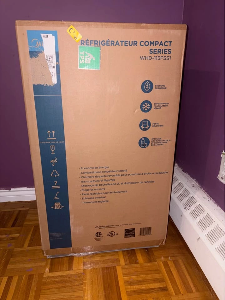 Brand New Midea 3.1 Cu. Ft. Compact Refrigerator (Stainless) - photo 3