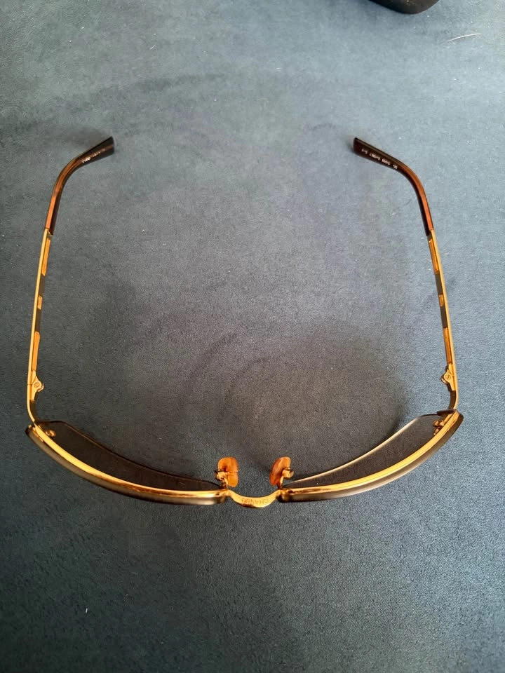 Authentic Vintage Chanel Rimless Sunglasses – Gold,Brown & Leath - photo 4