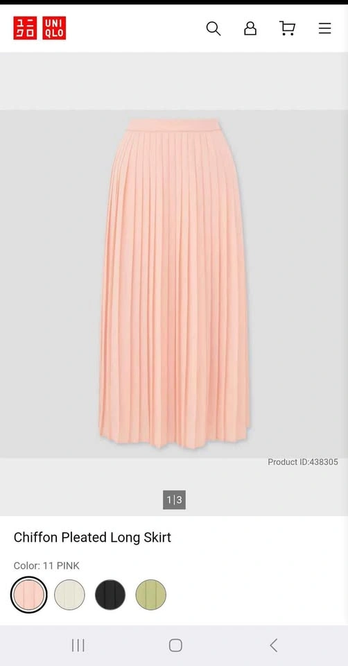 Uniqlo pink chiffon pleated long skirt - photo 2