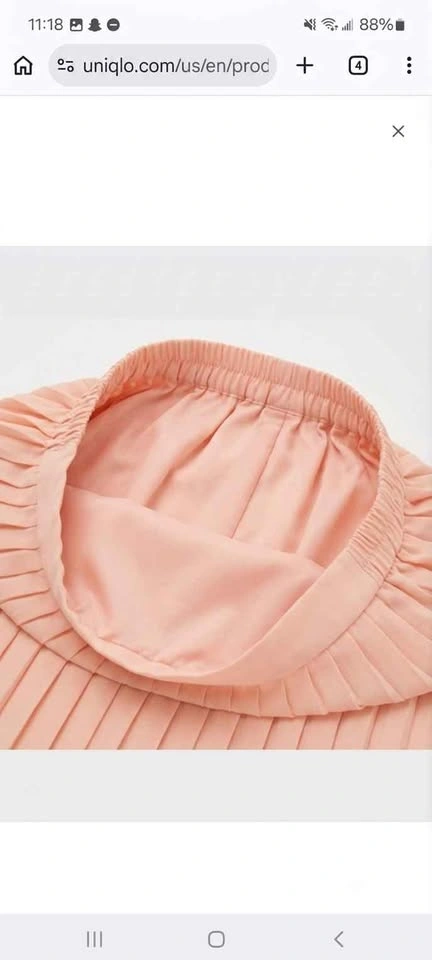 Uniqlo pink chiffon pleated long skirt - photo 3
