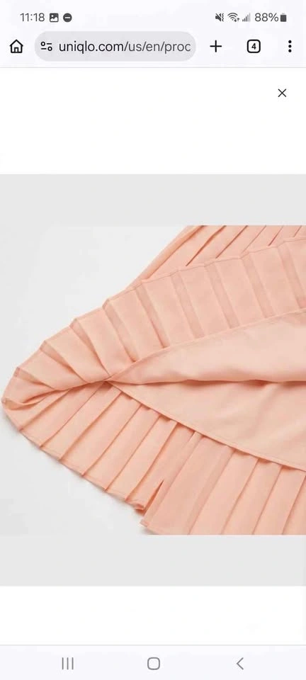 Uniqlo pink chiffon pleated long skirt - photo 4