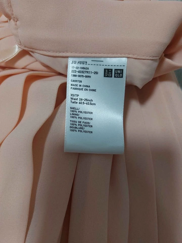 Uniqlo pink chiffon pleated long skirt - photo 5