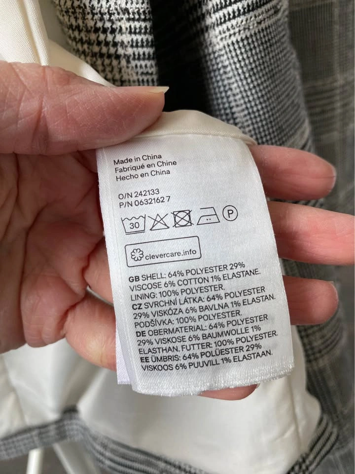 H&M white/black plaid blazer – US 8 - photo 4