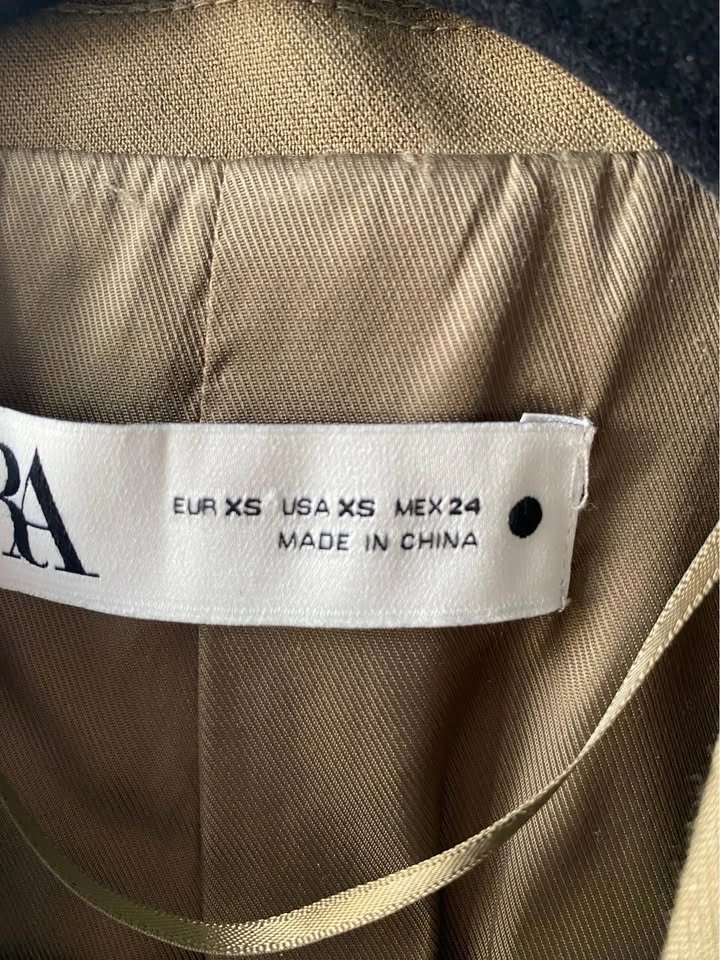 Zara dark olive green unisex blazer - photo 4