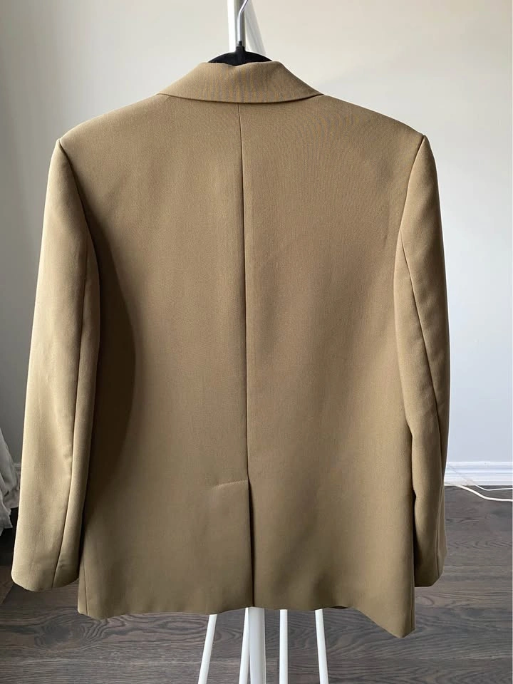 Zara dark olive green unisex blazer - photo 5