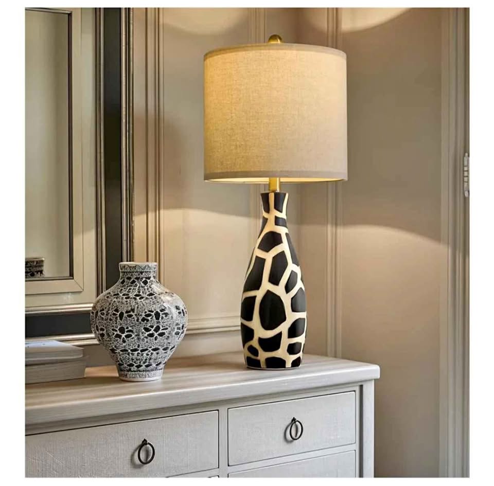 26" Modern Ceramic Table Lamp for Bedroom Bedside