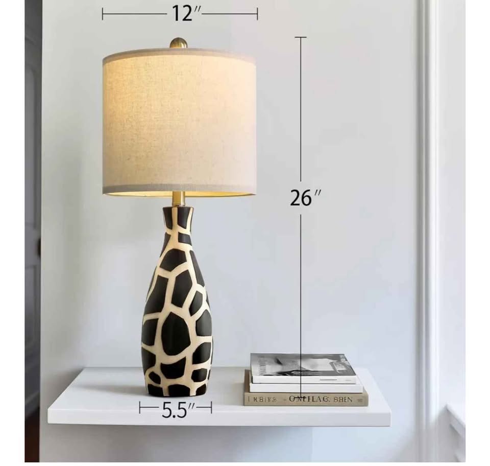 26" Modern Ceramic Table Lamp for Bedroom Bedside - photo 2