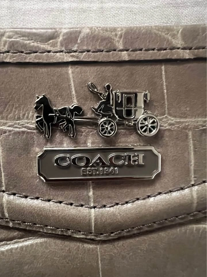 Coach Croc Embossed Leather Wristlet - photo 5