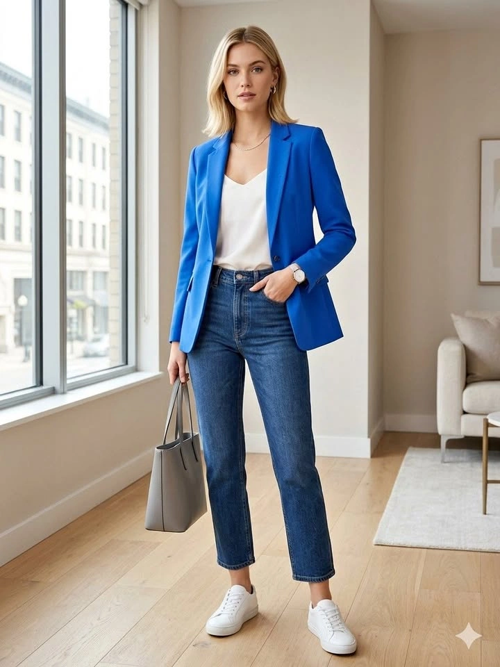 Le Château Royal Blue Lightweight Blazer – Size XXS