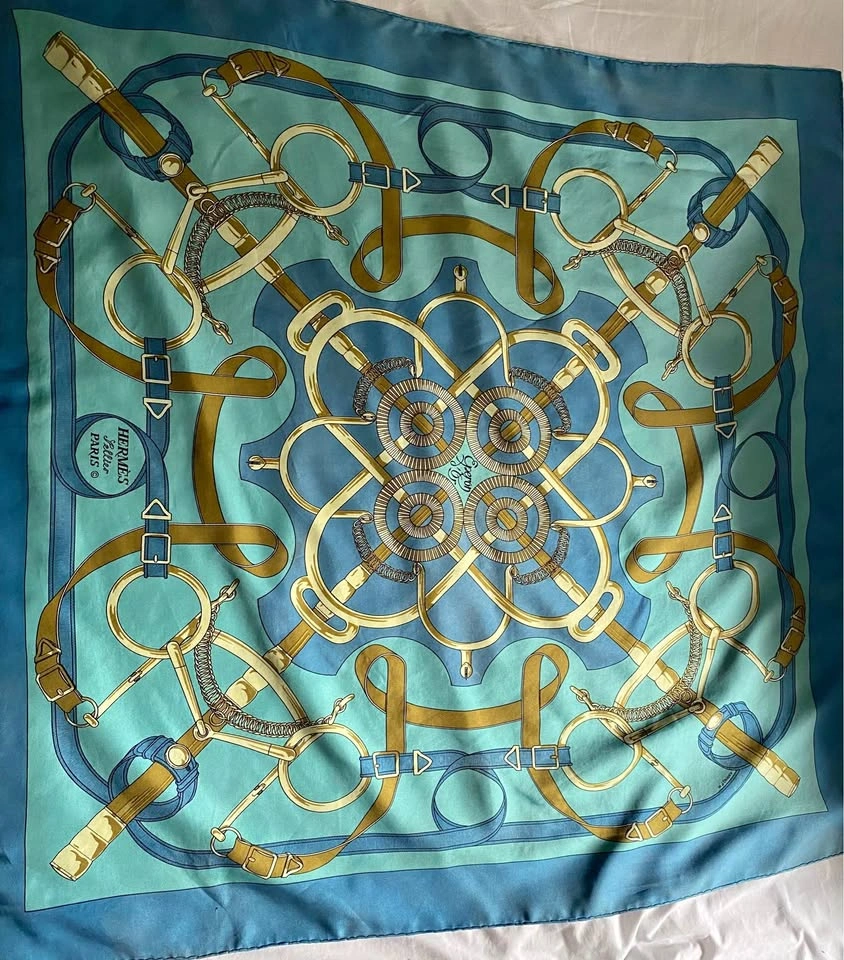 HERMÈS Eperon d'Or Silk Scarf by Henri d'Origny