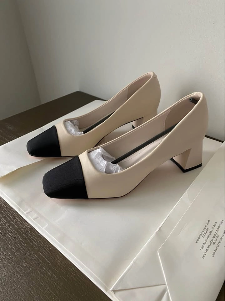 Elegant Color-Block High Heels Shoes – Size 38 (US 7.5) – New - photo 2