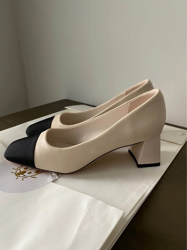 Elegant Color-Block High Heels Shoes – Size 38 (US 7.5) – New - photo 4