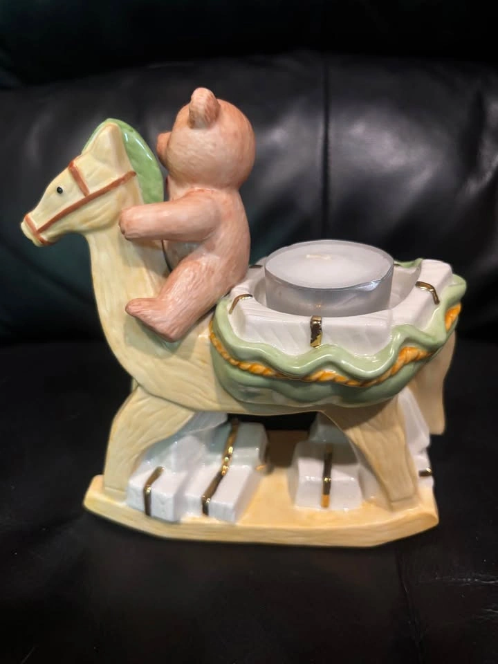 Mikasa Holiday Magic Porcelain Teddy Bear Tea Light Holder - photo 4