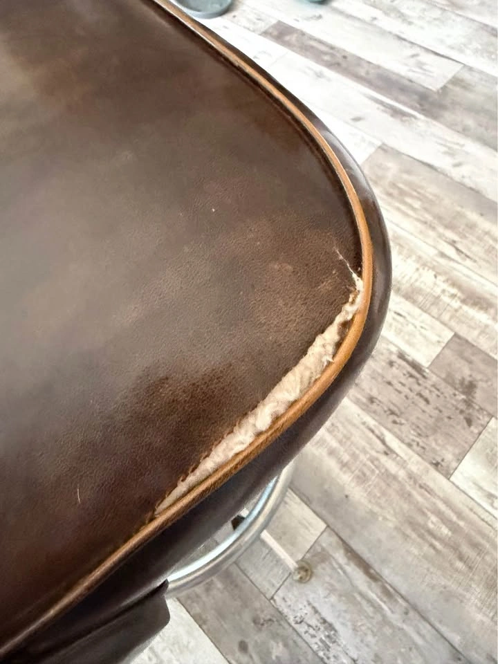 Set of 4 Vintage Brown Swivel Bar Stools - photo 2