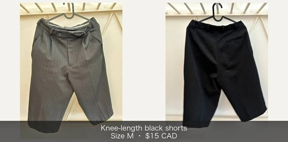 Keelength black shorts