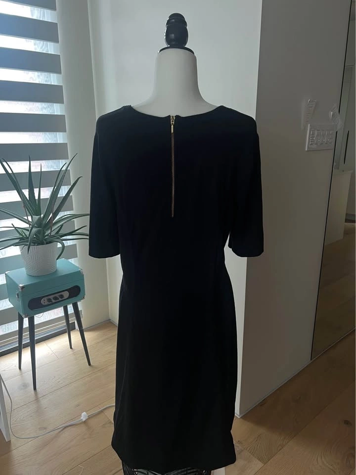 Black Scoop Neck Short Sleeve Dress size XL - photo 2