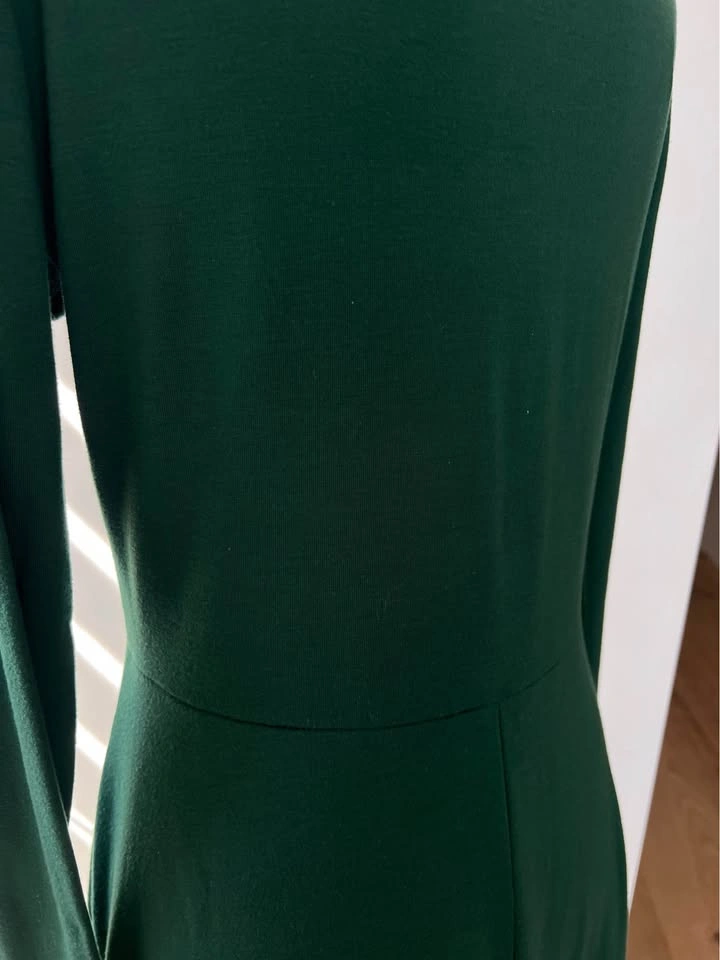 Forest Green Long Sleeve Fit and Flare Dress - photo 2