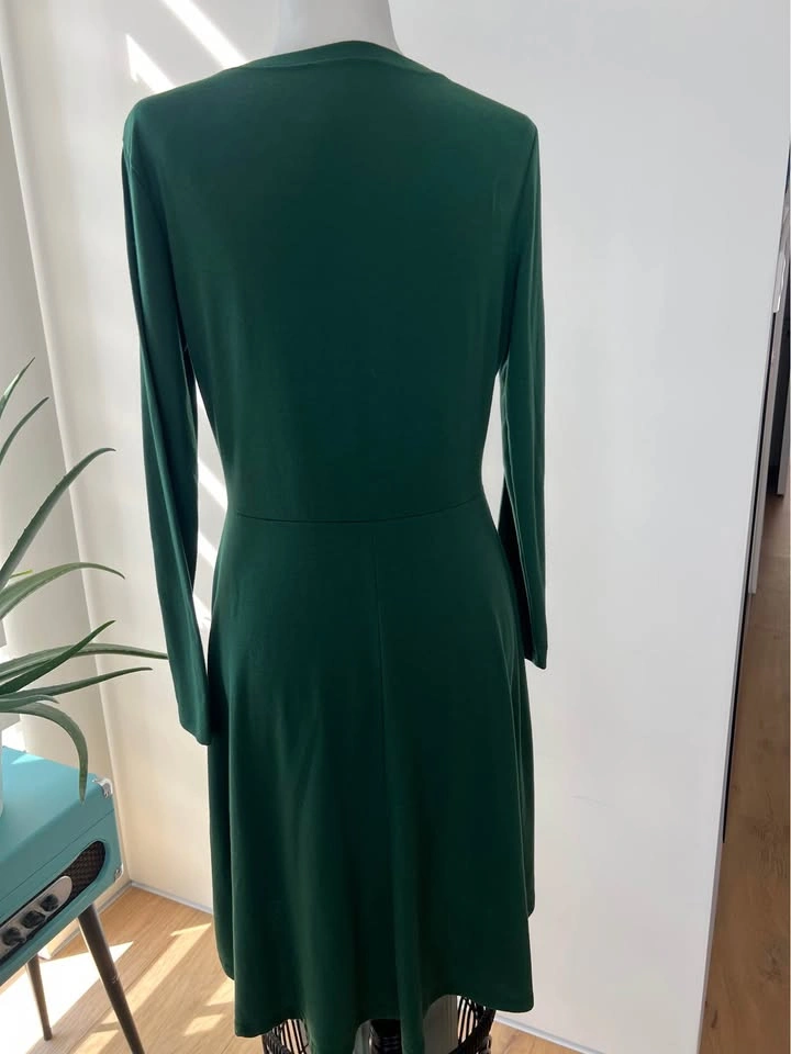 Forest Green Long Sleeve Fit and Flare Dress - photo 3