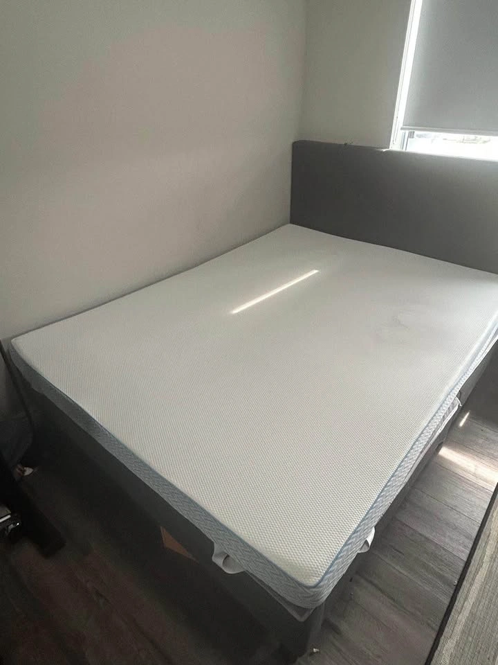 Queen Upholstered Bed Frame and Mattress - photo 2