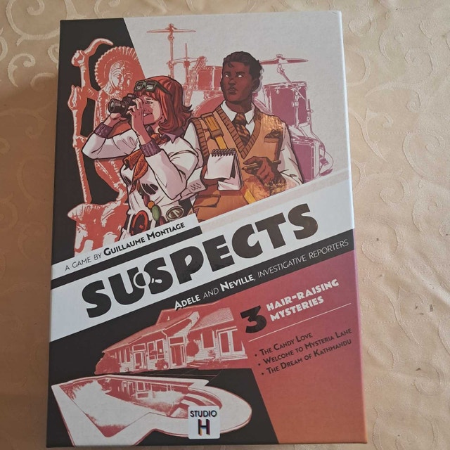 Suspects: Adele and Neville, Investigative Reporters. Board Game