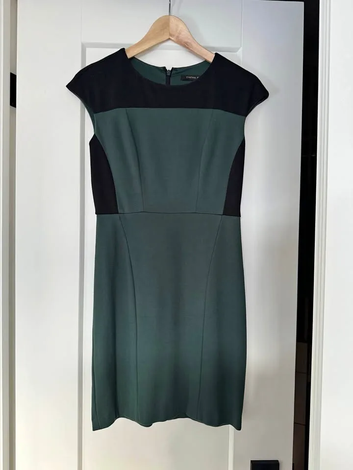 Cynthia Steffe green/black dress XS