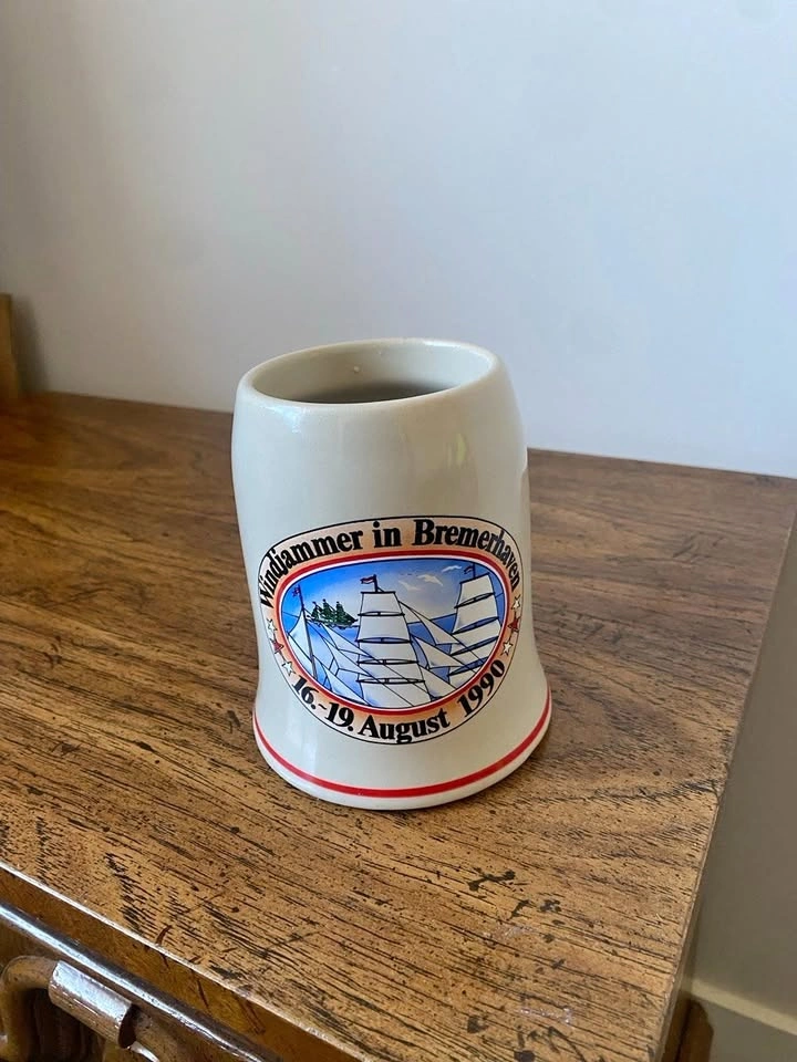 Vintage Beck’s Beer Stein Mug – Germany 1990 Windjammer Bremerha