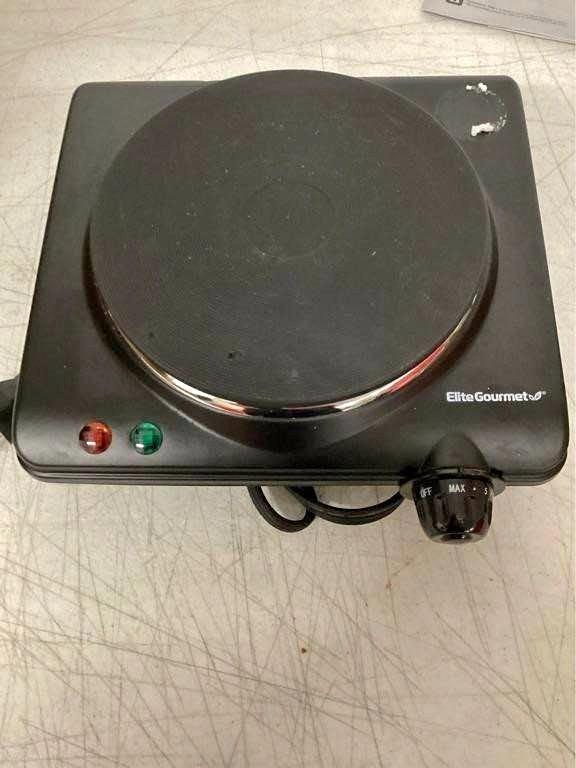 USED LIKE NEW ELITE GOURMET COUNTERTOP BURNER, 1000W