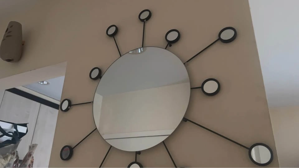 Mid-Century Modern Sunburst Wall Mirror - photo 4