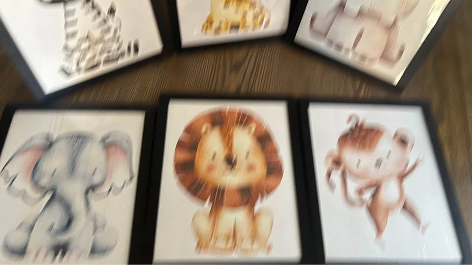 Set of 6 Framed Safari Animal Nursery Prints - photo 4