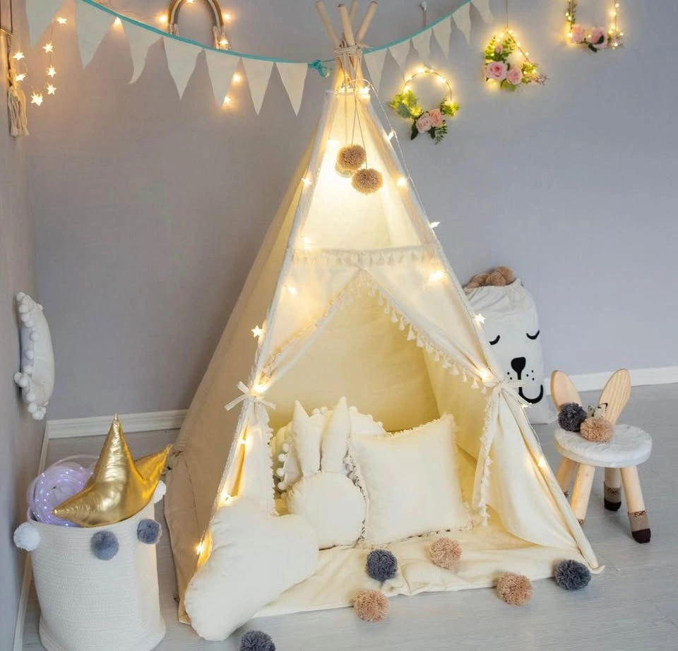 Children's Teepee Play Tent with Pom-Poms - photo 2