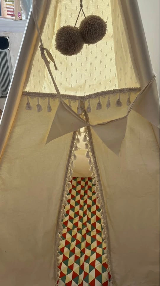 Children's Teepee Play Tent with Pom-Poms - photo 3
