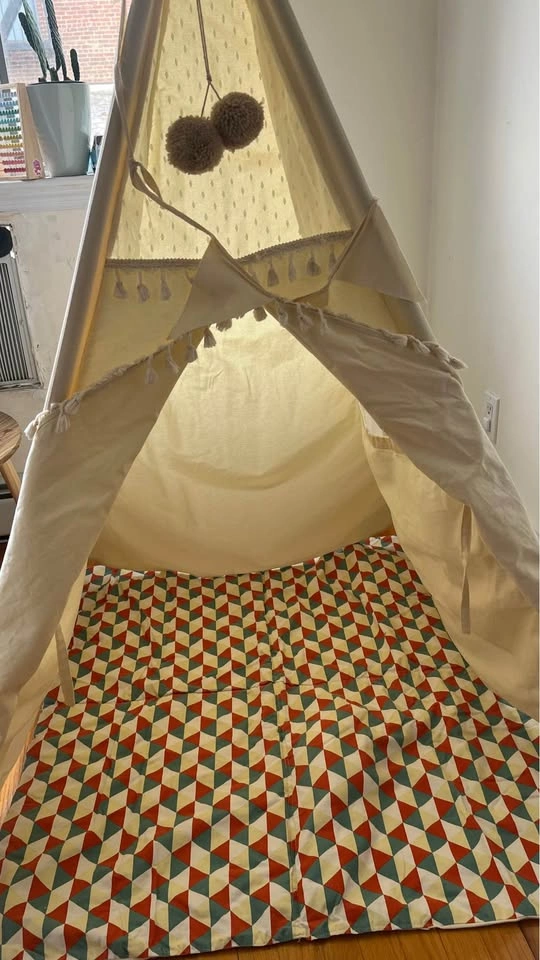 Children's Teepee Play Tent with Pom-Poms - photo 4