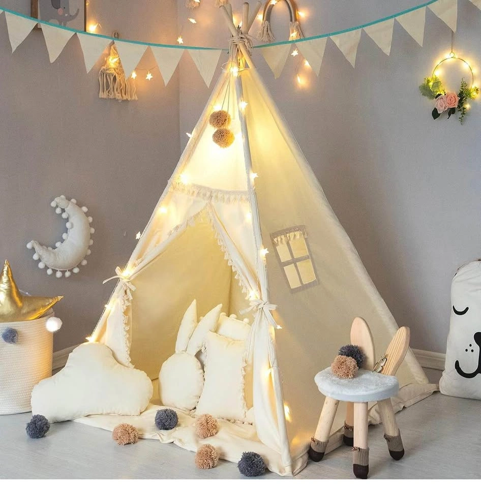 Children's Teepee Play Tent with Pom-Poms - photo 5