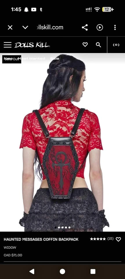 Widow Haunted Messages Coffin Backpack