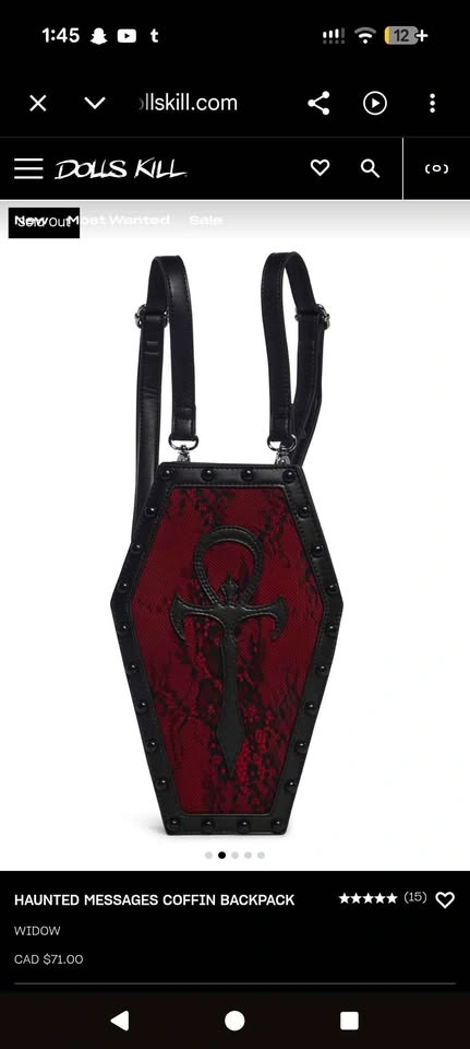 Widow Haunted Messages Coffin Backpack - photo 2