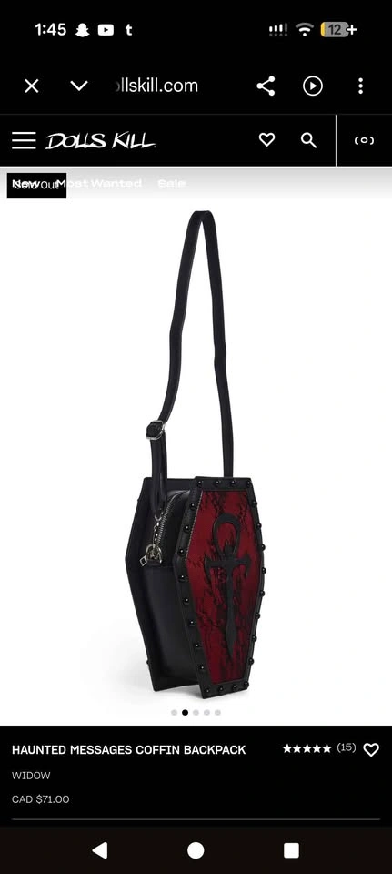 Widow Haunted Messages Coffin Backpack - photo 3