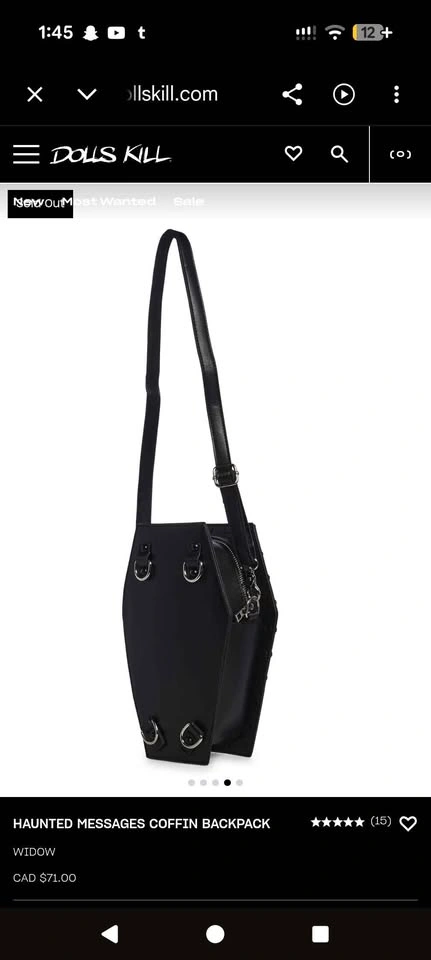Widow Haunted Messages Coffin Backpack - photo 4
