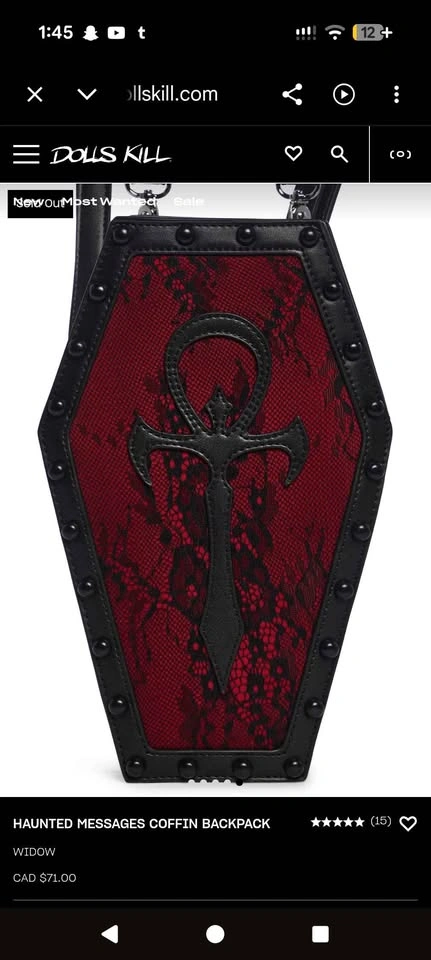 Widow Haunted Messages Coffin Backpack - photo 5
